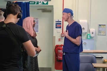 Mr Christopher Leak being interviewed by Dr Nighat Arif for ITV's This Morning