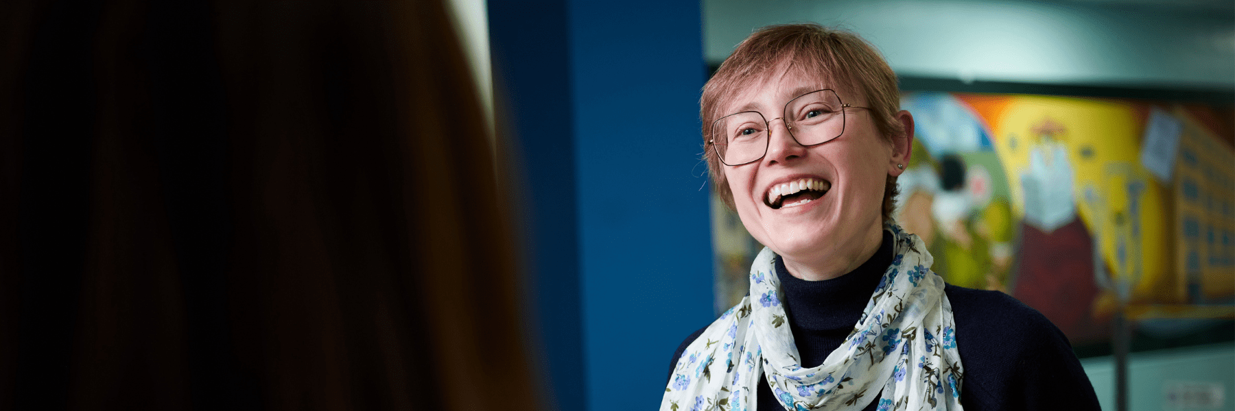 Moorfields staff member smiling