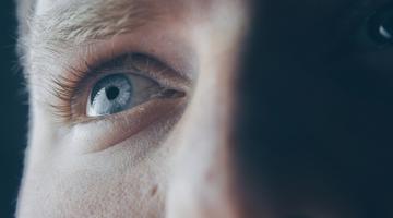 A close up of a person's eye