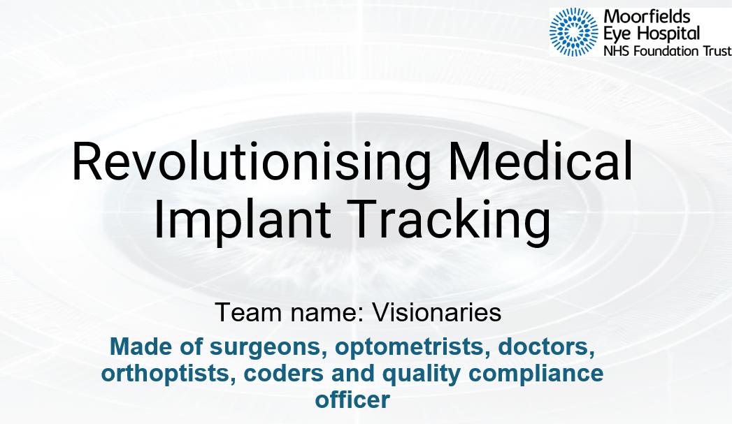 Revolutionising Medical Implant Tracking presentation coversheet